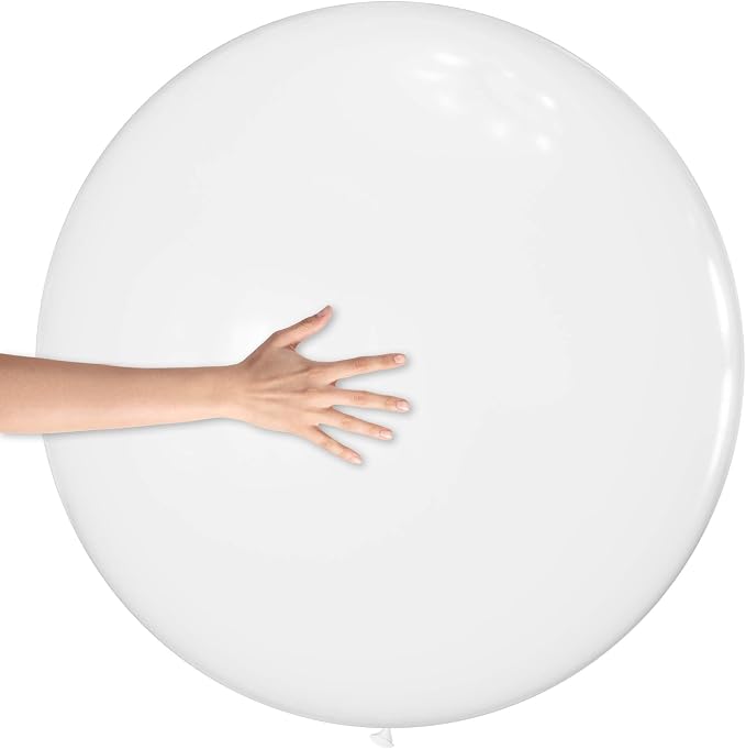 5Pcs Clear Big Balloons 36 Inch, Round Large Latex Party Balloons by Qikoolaa