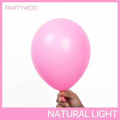 PartyWoo Pink Balloons 50pcs 12 Inch Matte Pink Balloon Arch Kit - Image 2