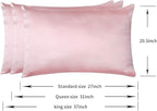 100% Mulberry Silk Pillowcases Set of 2 for Hair and Skin and Super Soft and Breathable Standard Size Nature Silk Pillowcases (Standard, Pink)