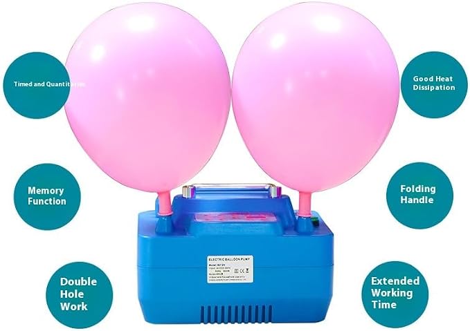 Electric Balloon Pump，800W Portable Dual Nozzle Balloon Inflator，Double-Hole - Image 4