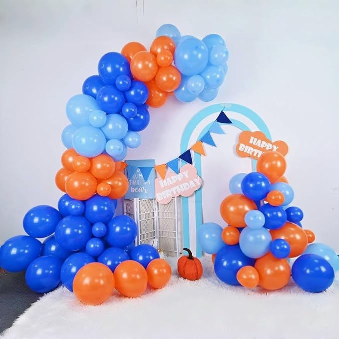 Blue and Orange Balloons Garland Arch Kit - Image 3
