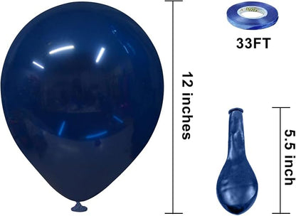 KBZVNAF Navy Blue Latex Party Balloons 50 Pack 12 inch | Navy Round Helium - Image 2