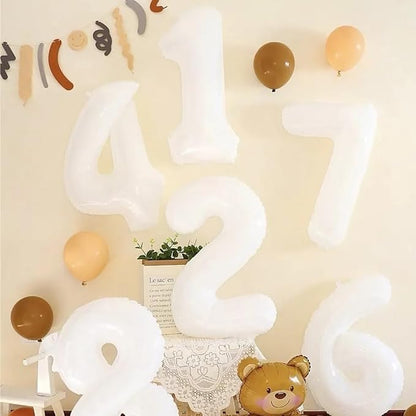 6 Balloon Numbers Birthday Decorations, 40In White Balloons - Image 5