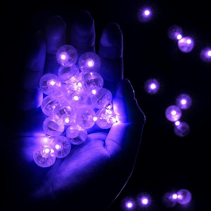 200pcs LED Purple Balloon Light, Round Led Mini LED Lights - Image 3