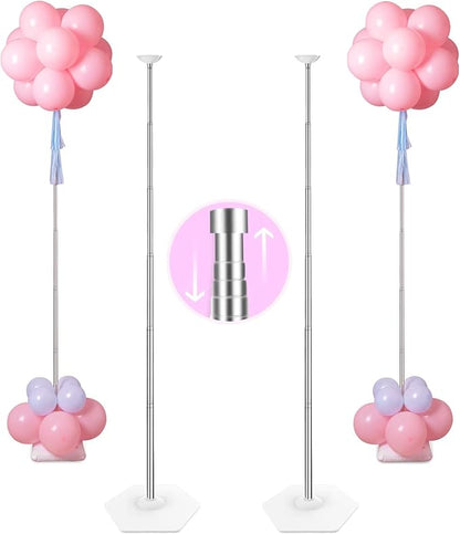 YALLOVE 2-Pack Up to 80-Inch Adjustable Metal Balloon Column Stands | by YALLOVEPARTYSUPPLIES