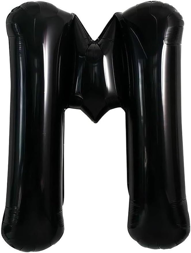 40 Inch Black Letter M Foil Balloon, Large Jumbo Mylar Helium Alphabet Balloon - Image 2