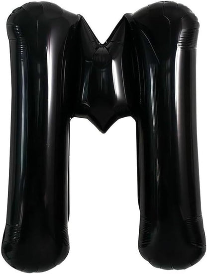40 Inch Black Letter M Foil Balloon, Large Jumbo Mylar Helium Alphabet Balloon - Image 2