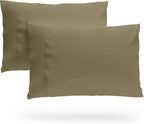 SKY BEDDINGS Queen Pillowcase Set of 2 - Soft Brushed Microfiber Pillow Cases with Envelope Clouser - Wrinkle-Free, Fade-Resistant Pillow Covers - 20 x 30 Inches, Taupe