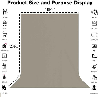 Grey Photography Backdrop for Photoshoot, Fabric 10x20ft | Polyester Studio - Image 3