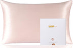 ZIMASILK 100% Pure Mulberry Silk Pillowcase for Hair and Skin Health,Soft and Smooth,Both Sides Premium Grade 6A Silk,600 Thread Count,with Hidden Zipper,1pc (Queen 20''x30'',Pink)