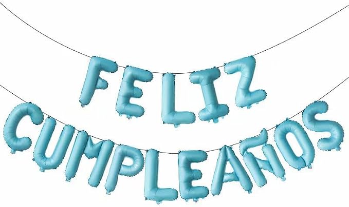 ZHENGYE Blue Letter Feliz Cumpleanos Balloon Happy Birthday Balloons Banner by ZHENGYE