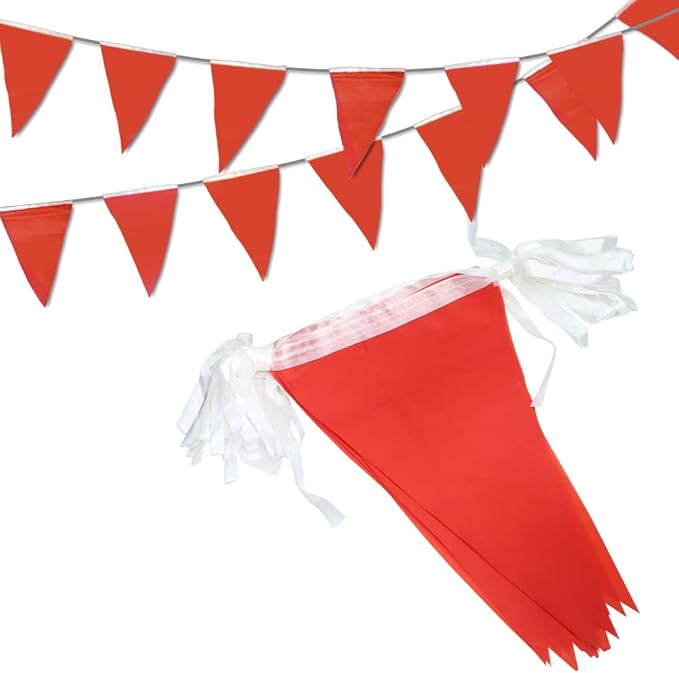 Novelty Place 36 Feet Solid Red Pennant Banner by NoveltyPlace
