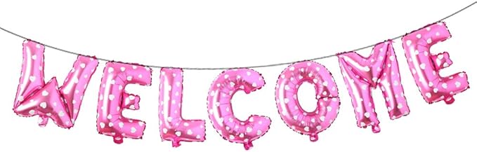 16 inch multicolor Welcome Balloon Banner Balloons Foil Letter Balloon by RUIANSI