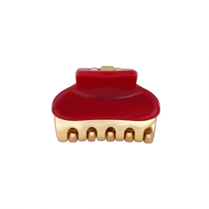2026 Premium Durable Hair Claw Clip for Women, Original Italian Designed Strong Grip Hair Bang Clips for Thin Hair, No Slip Jaw Clips with Gift Box for Christmas Birthday Girls, 1.2" Red Minimal