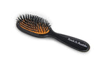 Rock & Ruddle Natural Mixed Boar Bristle Hair Brush for Women and Kids (Small 6.9") - Perfect for Wet or Dry Hair, Detangling Smoothing Blowdrying - Designed & Made in UK - Black Stardust Design
