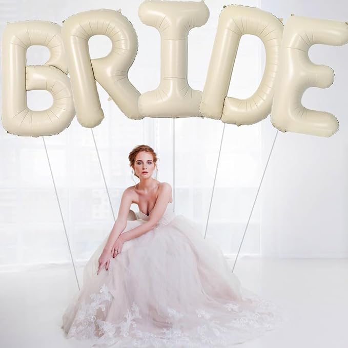 Cream White Bride Balloons 40 Inch Bridal Shower Bachelorette Wedding Balloons - Image 4