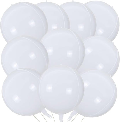 22 Inch Milk White Mylar Balloons, Large 4D Giant Round Foil Balloon by KALOR