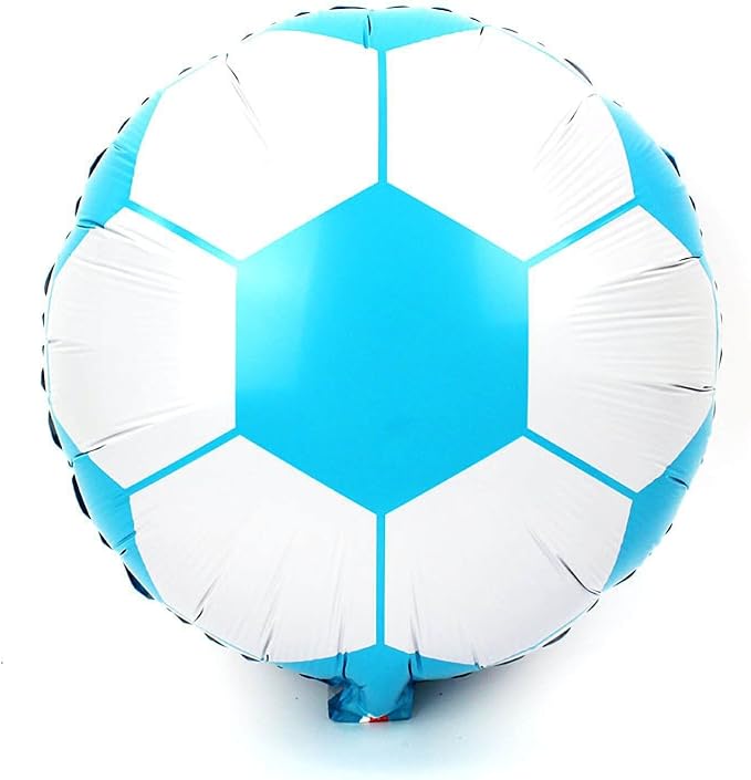 10 Pack 18 Inch Blue Soccer Foil Balloons Football Helium Metallic Mylar - Image 3