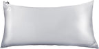 Dream Recovery Performance Silk Pillow Case with Zipper - 100% Silver Mulberry Silk Pillowcase for Hair and Skin - Naturally Cooling and Moisturizing - King Size - Slate