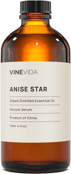 VINEVIDA Anise Star Essential Oil 4 oz - Undiluted Anise Star Oil 4 oz - Anise Star Candle Oil Scent - DIY Candle Scents for Candlemaking - Bulk Essential Oil for Soap Making Safe for Skin