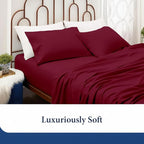 SKY BEDDINGS Queen Pillowcase Set of 2 - Soft Brushed Microfiber Pillow Cases with Envelope Clouser - Wrinkle-Free, Fade-Resistant Pillow Covers - 20 x 30 Inches, Burgundy