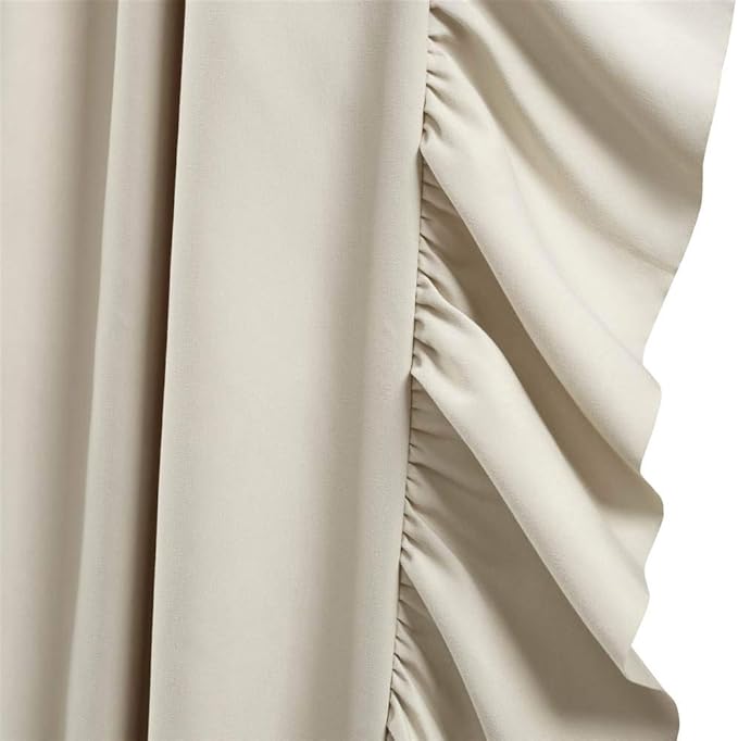 Lush Decor Reyna Ruffle Window Curtain Panel Set, Wheat - Image 5