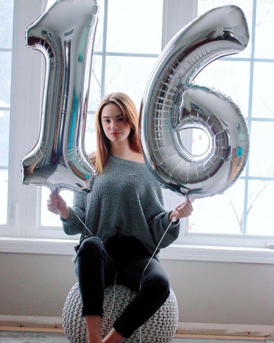 Silver Number 16 Balloon 40 Inch - Image 4