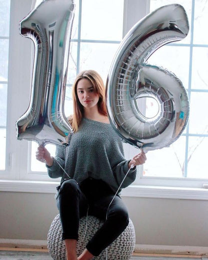 Silver Number 16 Balloon 40 Inch - Image 4