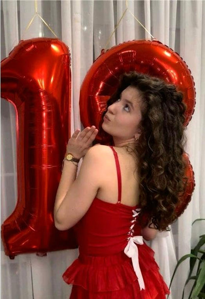Red Number 1 Balloon 40 inch, Balloon numbers party supplies, deco photo shoot - Image 6