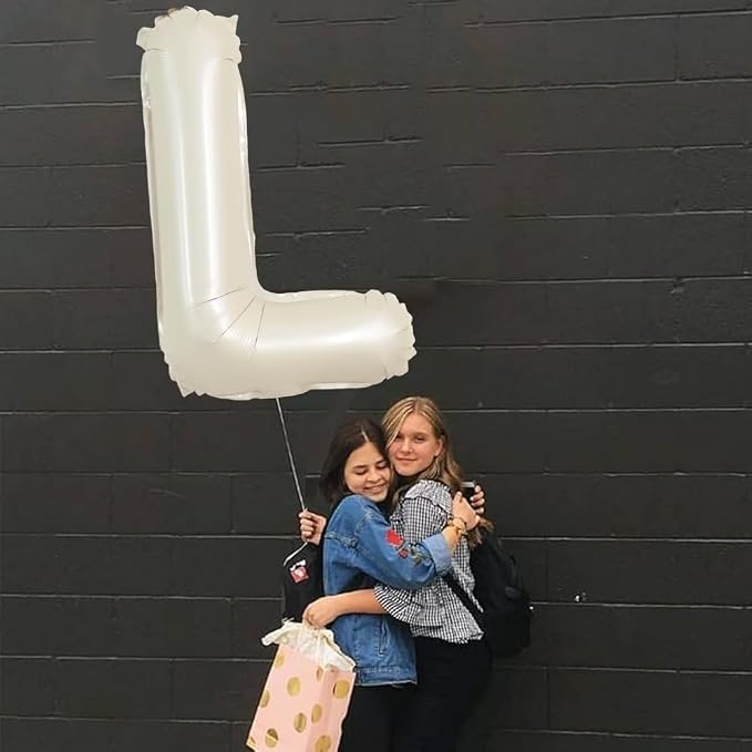TONIFUL 40 Inch Large Cream White Letter L Balloons Giant Alphabet Letter - Image 5