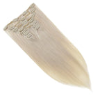 Full Shine Platinum Blonde Hair Extensions 20 Inch Blonde Clip in Hair Extensions for Dying for Dance 120 G 7 Pcs
