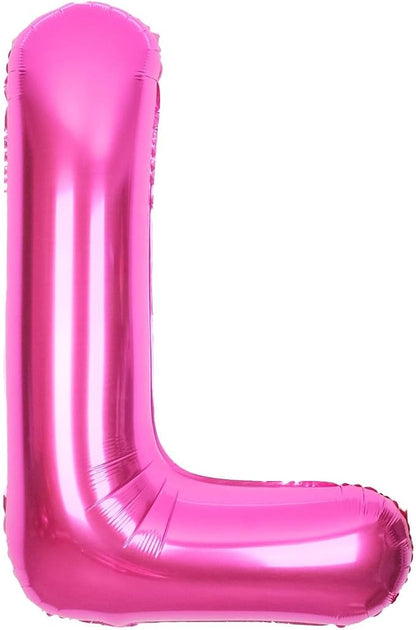 SUWEN 40 Inch Hot Pink Large L Letter Balloons Big Foil Helium Letter A-Z | by SUWEN