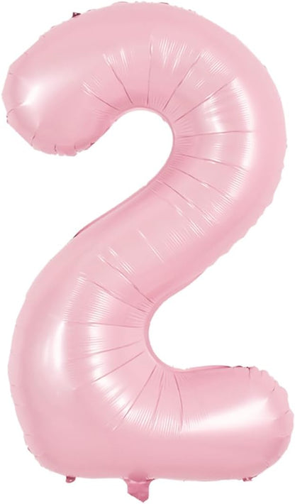 TONIFUL 40 Inch Pastel Pink Number 2 Balloons Large Foil 2nd Birthday Decor | by TONIFUL