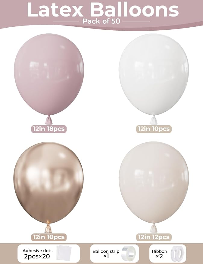 Nude Dusty Pink Balloon Set, Romantic Boho Decor - Image 5