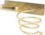 YUET Hair Dryer Holder Hairdryer Straightener Station Wall Mounted Spiral Shelf Bracket Stand Hanger Organizer Blow Storage with Cable Tidy Rack for Dressing Table Bathroom Professional Gold Brass
