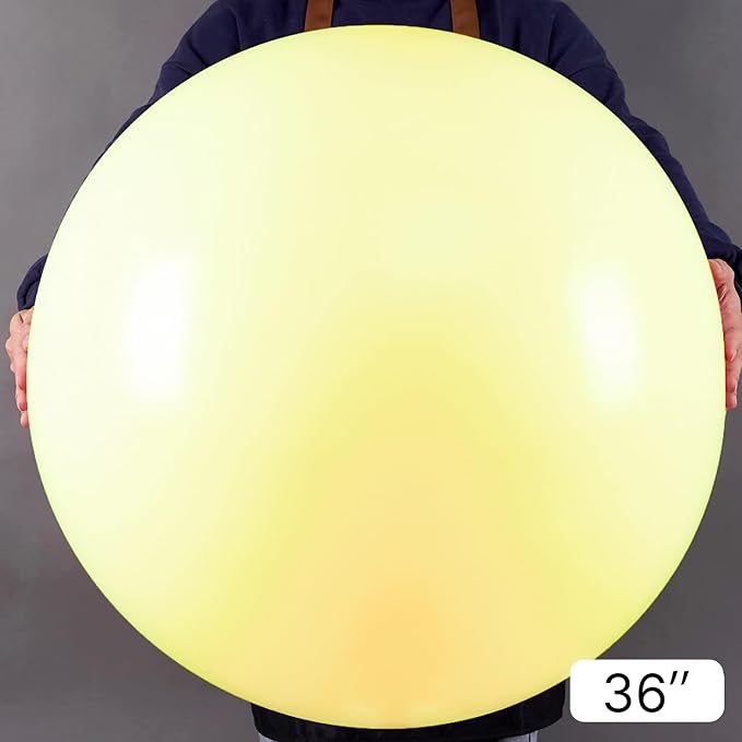 PartyWoo Pastel Yellow Balloons 4pcs Light Pale Yellow Color | 36 Inch Balloons - Image 2