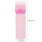 Root Comb Applicator Bottles Hair Color Bottle Applicator for Home Salon Pink Easy Squeeze Hair Dyeing and Oil Application