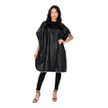 Betty Dain Hair Stylist Shampoo Cape, Waterproof and Stain Resistant Vinyl, Soft Nylon Neckband, Classic Black Color Design, Touch-and-close Fastener, 36 x 54 inches, Black