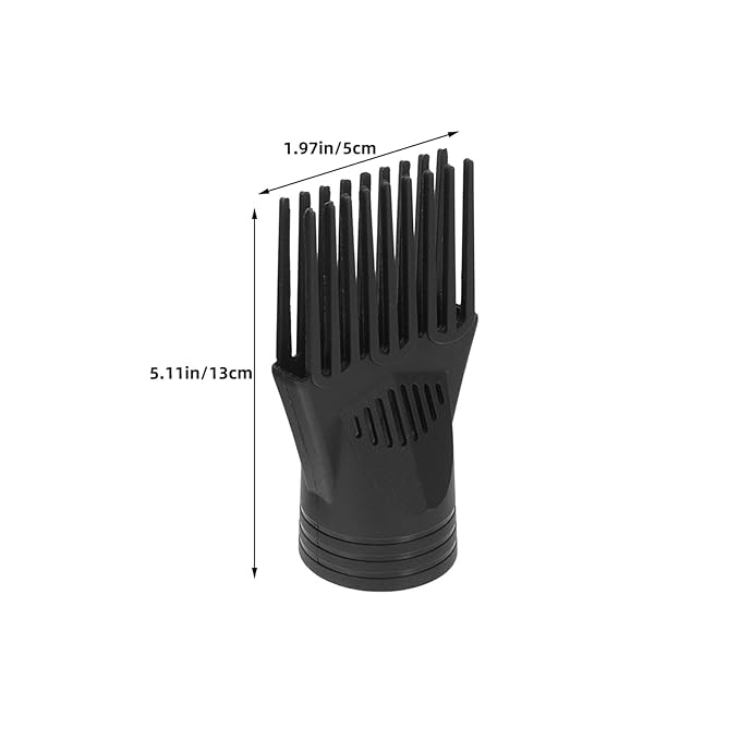 3pcs Hair Dryer Concentrator Attachment - Salon Plastic Blow Dryer Comb Nozzle Replacement - Black Hair Styling Blower Comb Nozzle