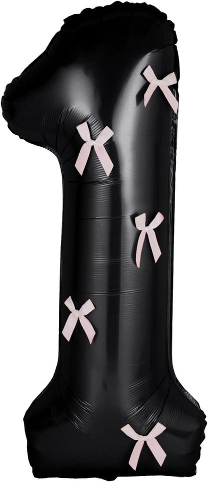 40 Inch Number Balloons with Bow Coquette Birthday Decorations Giant Number 1 by Unknown
