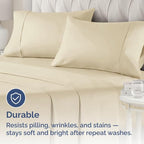 King Pillow Cases - 2 Pack - Super Soft Pillowcase Covers - Envelope Enclosure - Hotel Quality Pillow Protectors - Wrinkle Free, Fade, Shrink & Stain Resistant - Machine Washable - 20" x 40" (Cream)