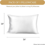 INFIIXSO Mulberry Silk Pillowcase for Hair and Skin, Silk Pillow Cases Standard Size with Hidden Zipper 20x26 Inches, Extraordinary Smooth and Soft Cooling Pillow Cases for Hot Sleepers(White, 1 Pack)