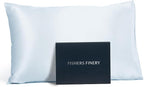 Fishers Finery 19mm 100% Pure Mulberry Silk Pillowcase, Quality Tested (Blue, K)