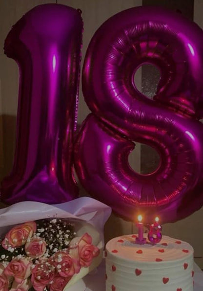 Hot Pink Number 8 Balloon 40 inch, Balloon numbers party supplies, deco photo - Image 5
