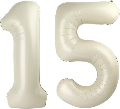 Numbers 14 Balloon 40Inch Cream Balloons by Argthjy