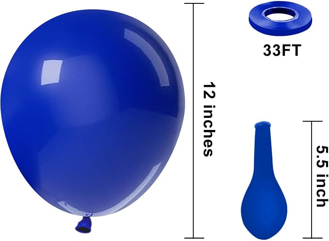 KBZVNAF Royal Blue Latex Party Balloons 50 Pack 12 inch | Blue Helium Matte - Image 2