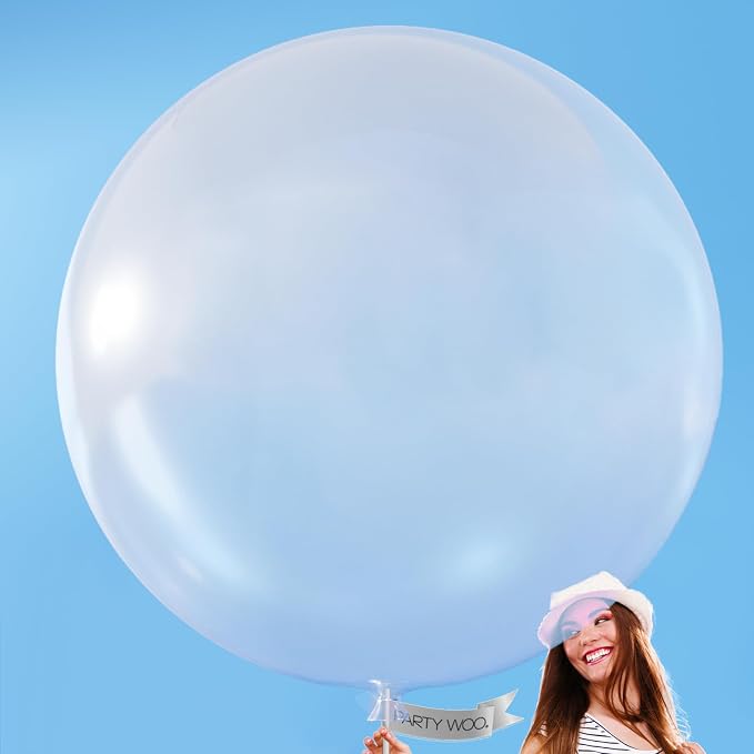 PartyWoo Clear Balloons 4pcs Transparent Latex Helium Balloons 36 Inch | by PartyWoo