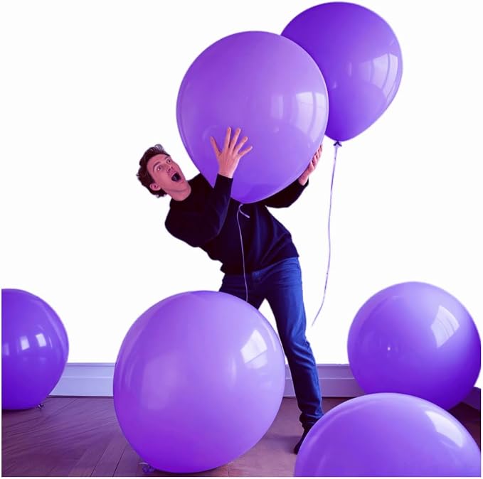 30 Pack Purple Balloons 36 inch Purple Latex Big Balloons - Image 3