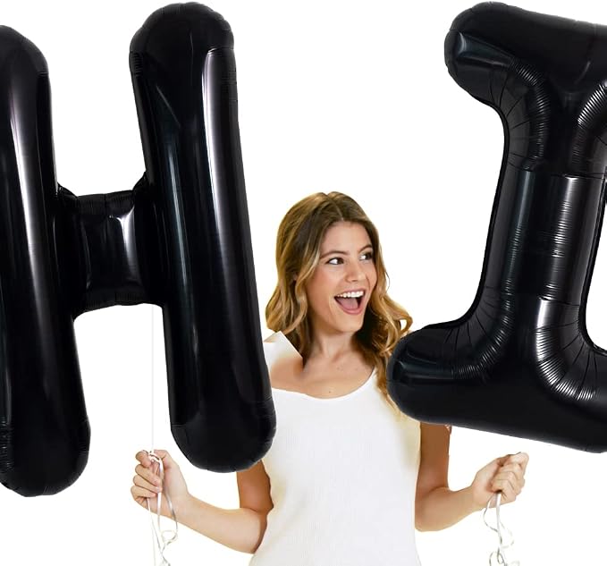 TONIFUL 40 Inch Large Black H Letter Balloon - Image 4