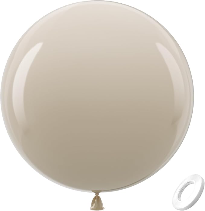 Bezente White Sand Giant Latex Round Balloons 36 Inch 8 Pack | Sand White Large by Bezente